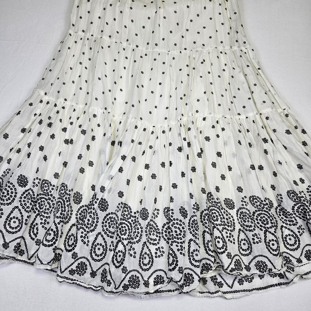 Oasis Maxi Dress 14 Embroidered White Black Beaded Embellished Floral Cotton - Picture 10 of 16